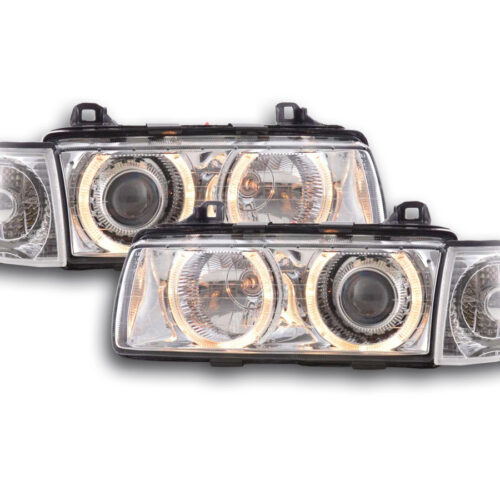 Fari angel eyes BMW 3er Limo tipo E36 92-98 cromati