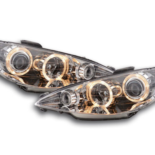 Fari anteriori Angel Eyes Peugeot 206 98-03 cromato