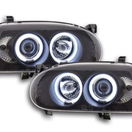 Set faro Angel Eyes CCFL VW Golf 3 92-98 nero