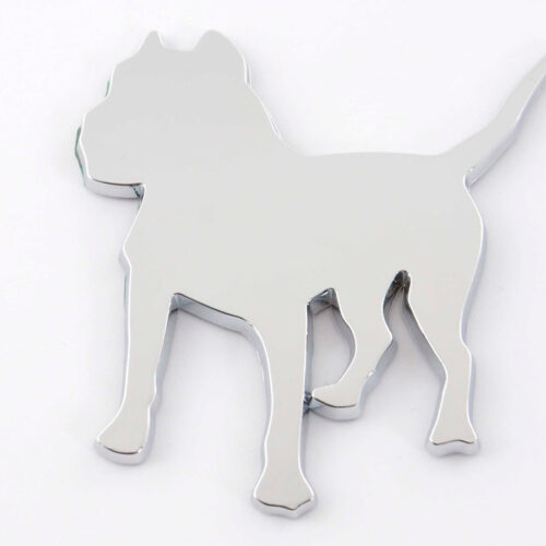 Adesivo cromato 3D Car Logo motivo Pbull 85×85 mm cromato