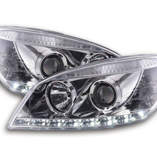 Faro Daylight LED DRL look Mercedes Classe C tipo W204 07-10 cromato