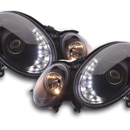 Faro Daylight LED DRL look Mercedes Classe E tipo W211 02-06 nero