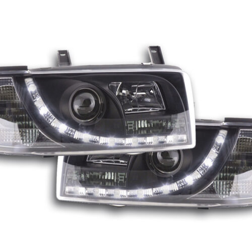 Faro Daylight LED DRL look VW Bus tipo T4 90-03 nero