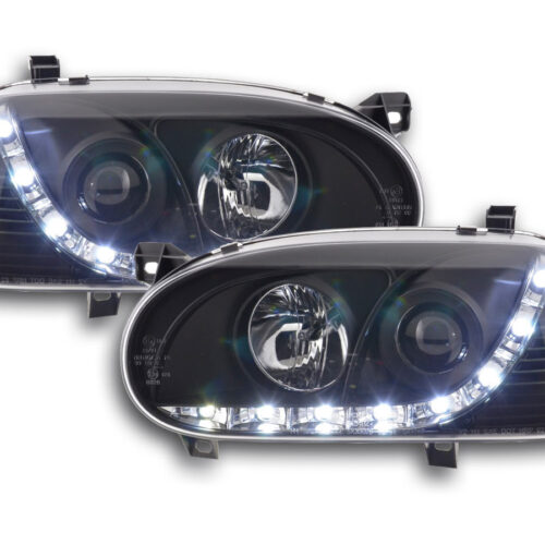 Faro Daylight LED DRL look VW Golf 3 tipo 1HXO 1EXO 91-97 nero