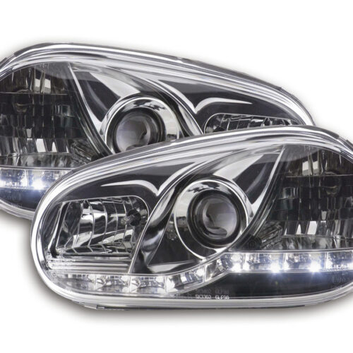 Faro Daylight LED DRL look VW Golf 4 tipo 1J 98-03 cromato