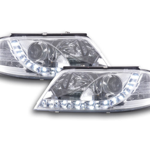 Faro Daylight LED DRL look VW Passat tipo 3BG 00-05 cromato per guida a destra