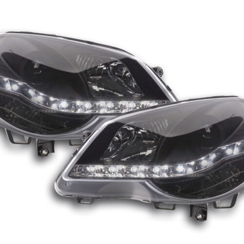 Faro Daylight LED DRL look VW Polo tipo 9N3 05-09 nero