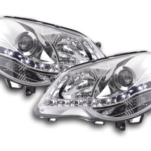 Faro Daylight LED DRL look VW Polo tipo 9N3 05-09 cromato per guida a destra