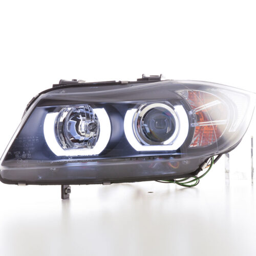 Set di fari Xenon Daylight LED DRL look BMW Serie 3 E90 / E91 05-08 nero