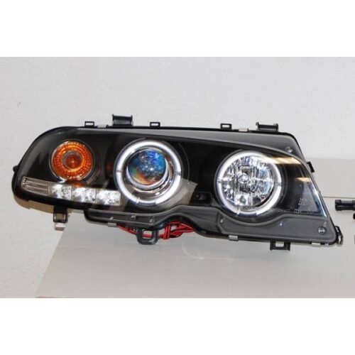 Fari Anteriore Angel Eyes BMW E46 ’99-02 2P. Elect. Black Mod.II