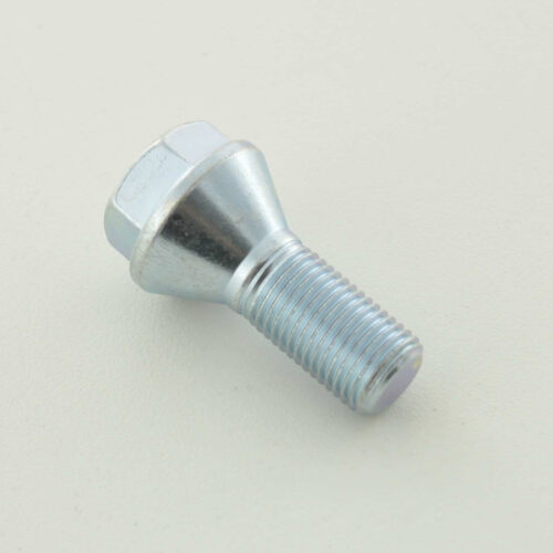 Bullone ruota singola, lunghezza albero 21 mm, collare conico, argento M12x1,5