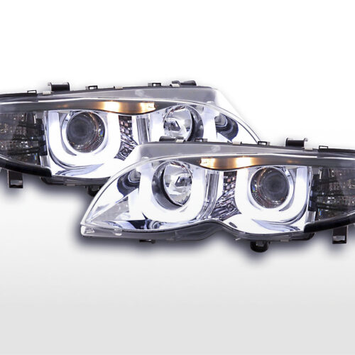 Fari Angel Eyes BMW 3er E46 Limo / Touring 02-05 cromati