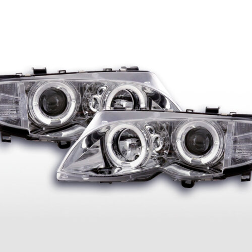 Set faro BMW Serie 3 E46 Limo / Touring 02-05 cromato per guida a destra