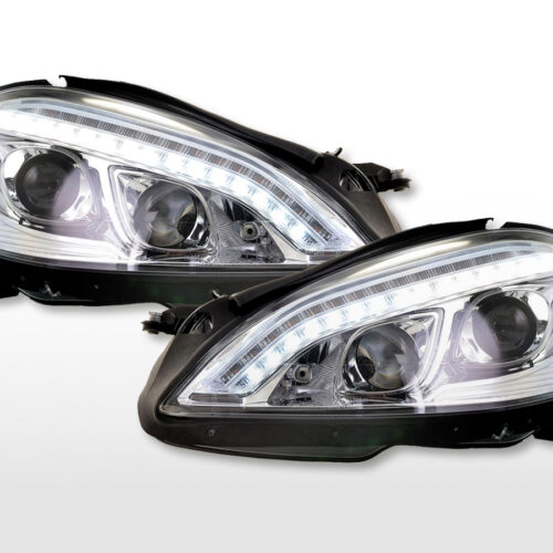 Set di fari Xenon Daylight LED DRL look Mercedes-Benz Classe S (221) 05-09 cromato