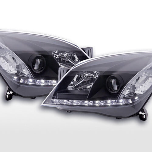 Faro Daylight LED DRL look Opel Astra H 04-10 nero per guida a destra