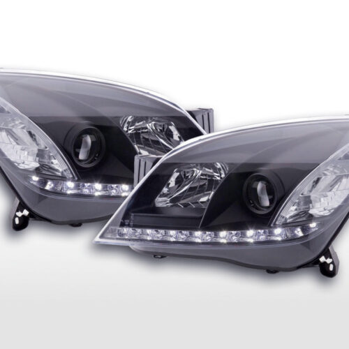 Faro Daylight LED DRL look Opel Astra H 04-10 nero per guida a destra