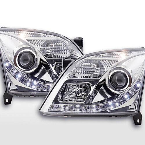 Faro Daylight LED DRL look Opel Vectra C 02-05 cromato per guida a destra