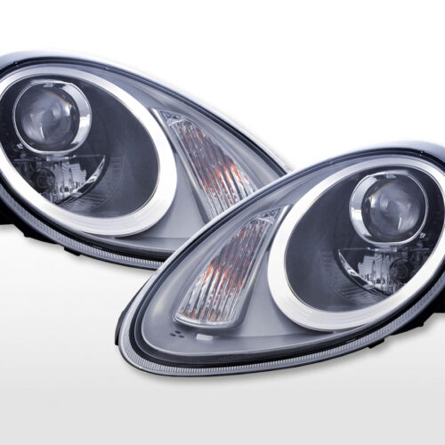 Set di fari Xenon Daylight LED DRL look Porsche Boxster (987) 04-08 argento