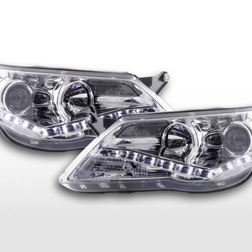 Faro Daylight LED DRL look VW Tiguan 07-11 cromato per guida a destra