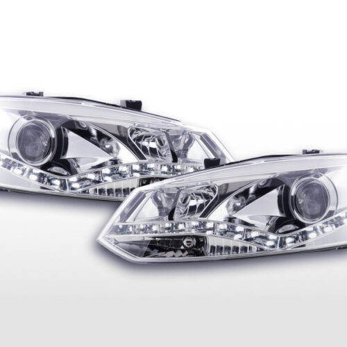 Faro diurno Luci di marcia diurna a LED VW Polo 6R 09- cromato per guida a destra
