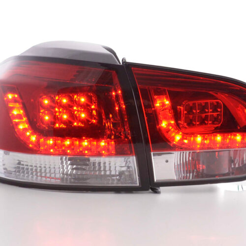 Fanali posteriori a LED set VW Golf 6 tipo 1K 2008-2012 trasparente / rosso